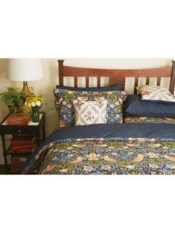 Morris & Co. Strawberry Thief Cotton Duvet Cover Set - view 2, Indigo