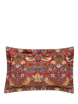 Morris & Co. Strawberry Thief Cotton Duvet Cover Set - view 2, Crimson Red