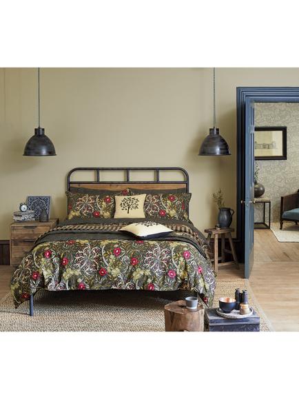 Morris & Co. Seaweed Cotton Duvet Cover Set, Black