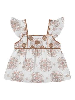 Levi's Kids' Flutter Sleeve Top, Gardenia, Gardenia