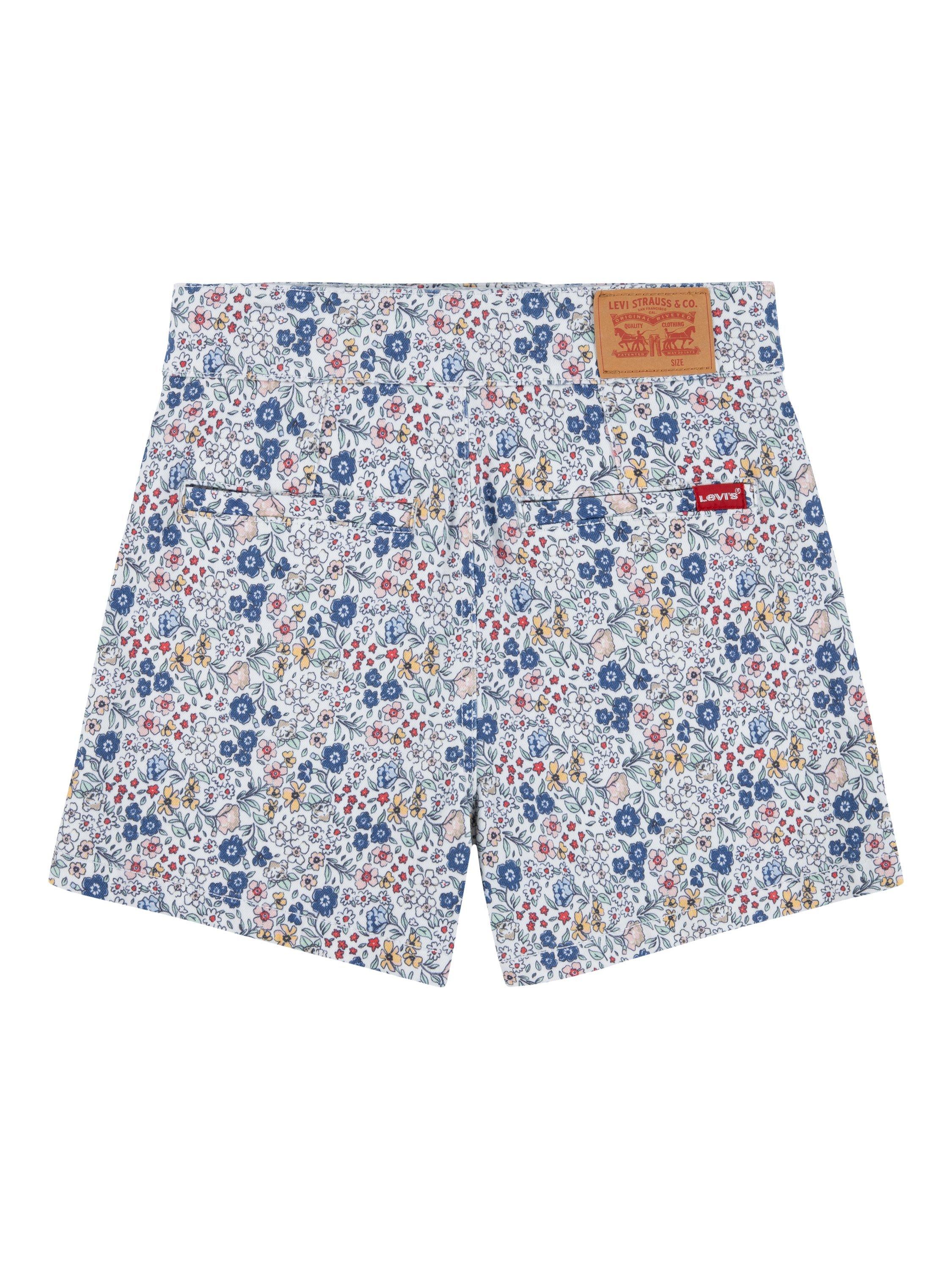 Product image 2 of 5, which shows Levi's Girl's Floral A-Line Denim Shorts, Bright White, 12 years