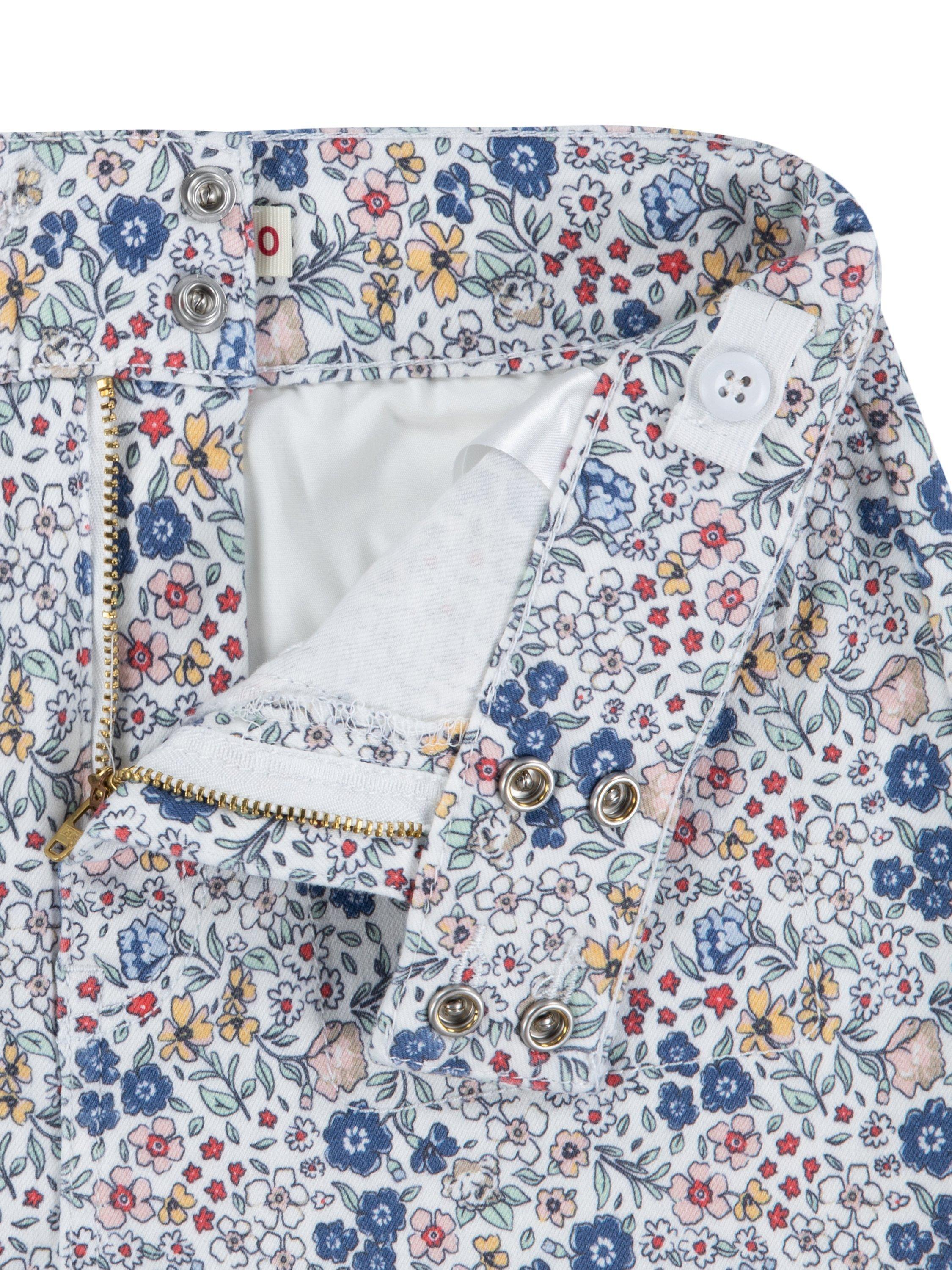 Product image 4 of 5, which shows Levi's Girl's Floral A-Line Denim Shorts, Bright White, 12 years