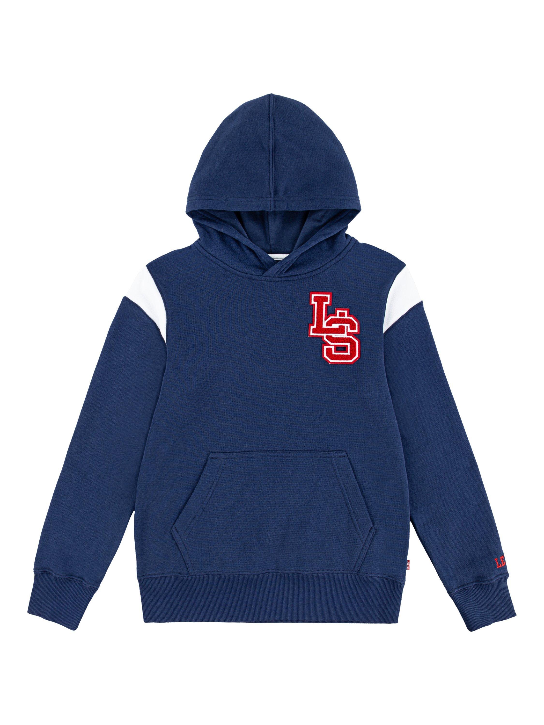Product image 1 of 5, which shows Levi's Kids' Prep Sport Cotton Blend Hoodie, Dress Blues, 12 years