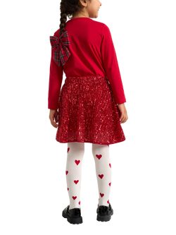 Lindex Kids' Sequin Skater Skirt - view 2, Dark Red