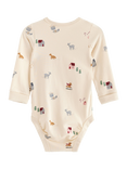 Lindex Baby Christmas Motif Bodysuit, Light Beige