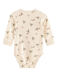 Lindex Baby Pine Twigs Long Sleeve Bodysuit, Light Beige