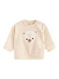 Lindex Kids' Polar Bear Applique Sweatshirt, Light Beige