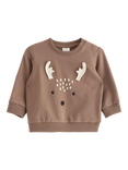 Lindex Baby Reindeer Knitted Jumper, Brown