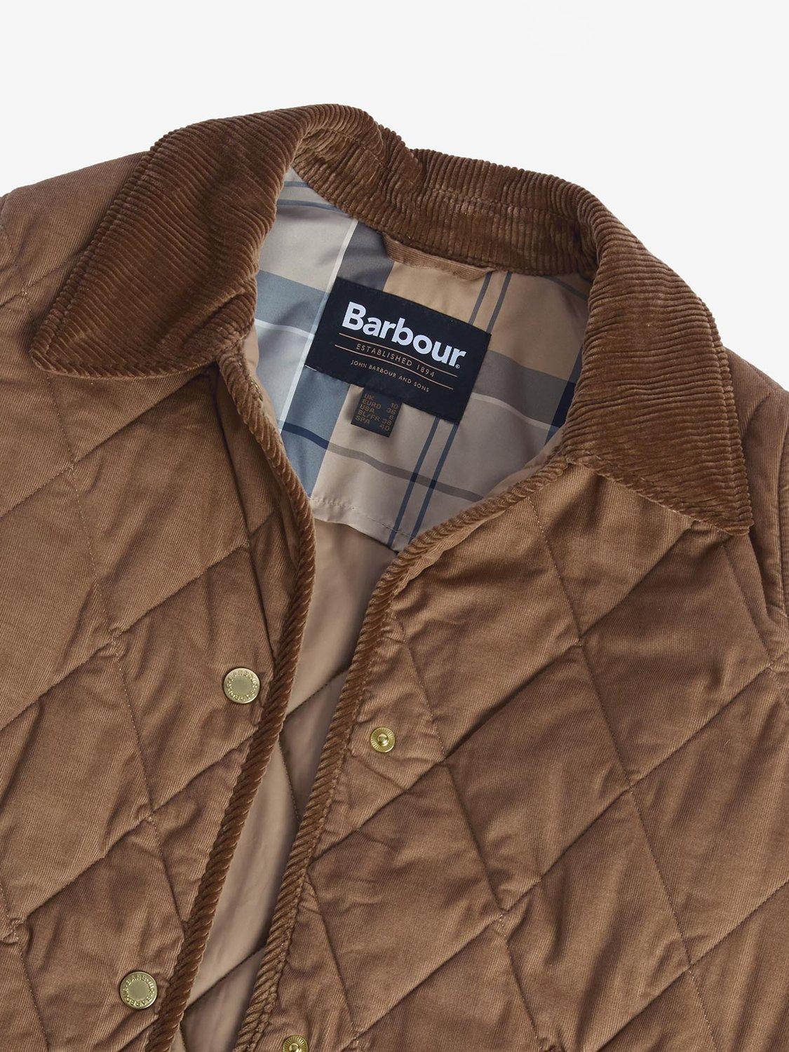 Product image 8 of 8, which shows Barbour Emilia Quilted Jacket, Beige/Sky Tartan, 8