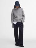 Barbour Beatrix Cable Knit Jumper, Grey Marl