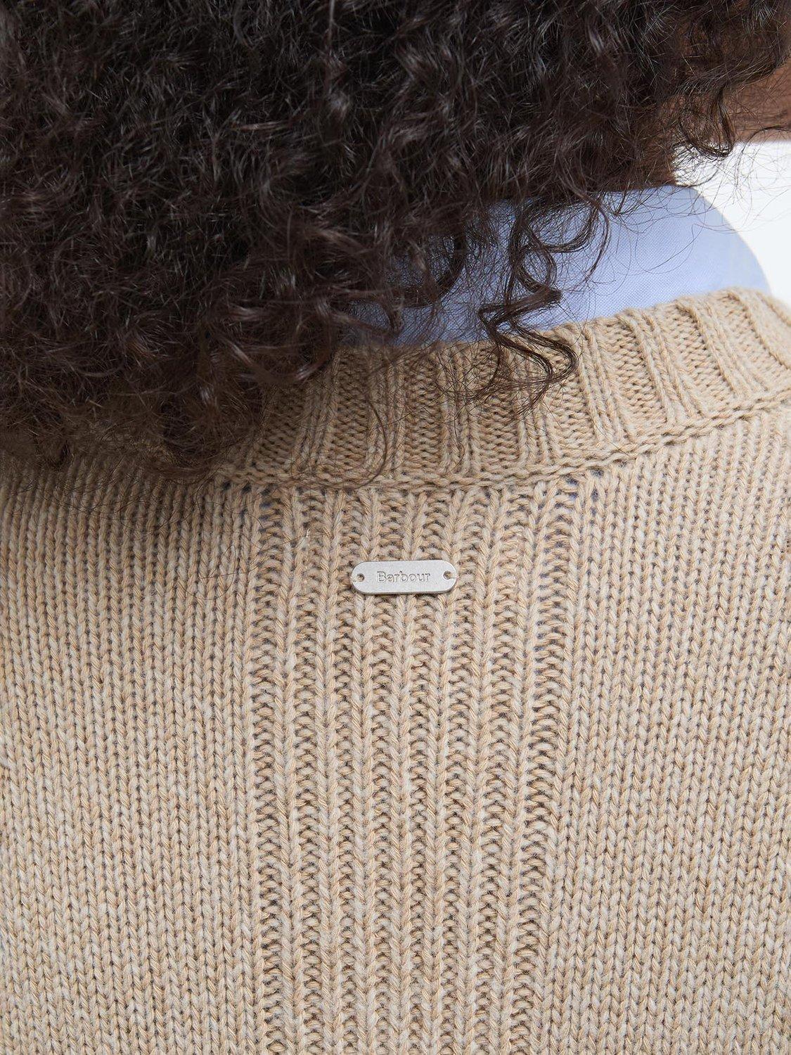 Product image 6 of 6, which shows Barbour Cassandra Wool Blend Crew Neck Jumper, Camel, 16