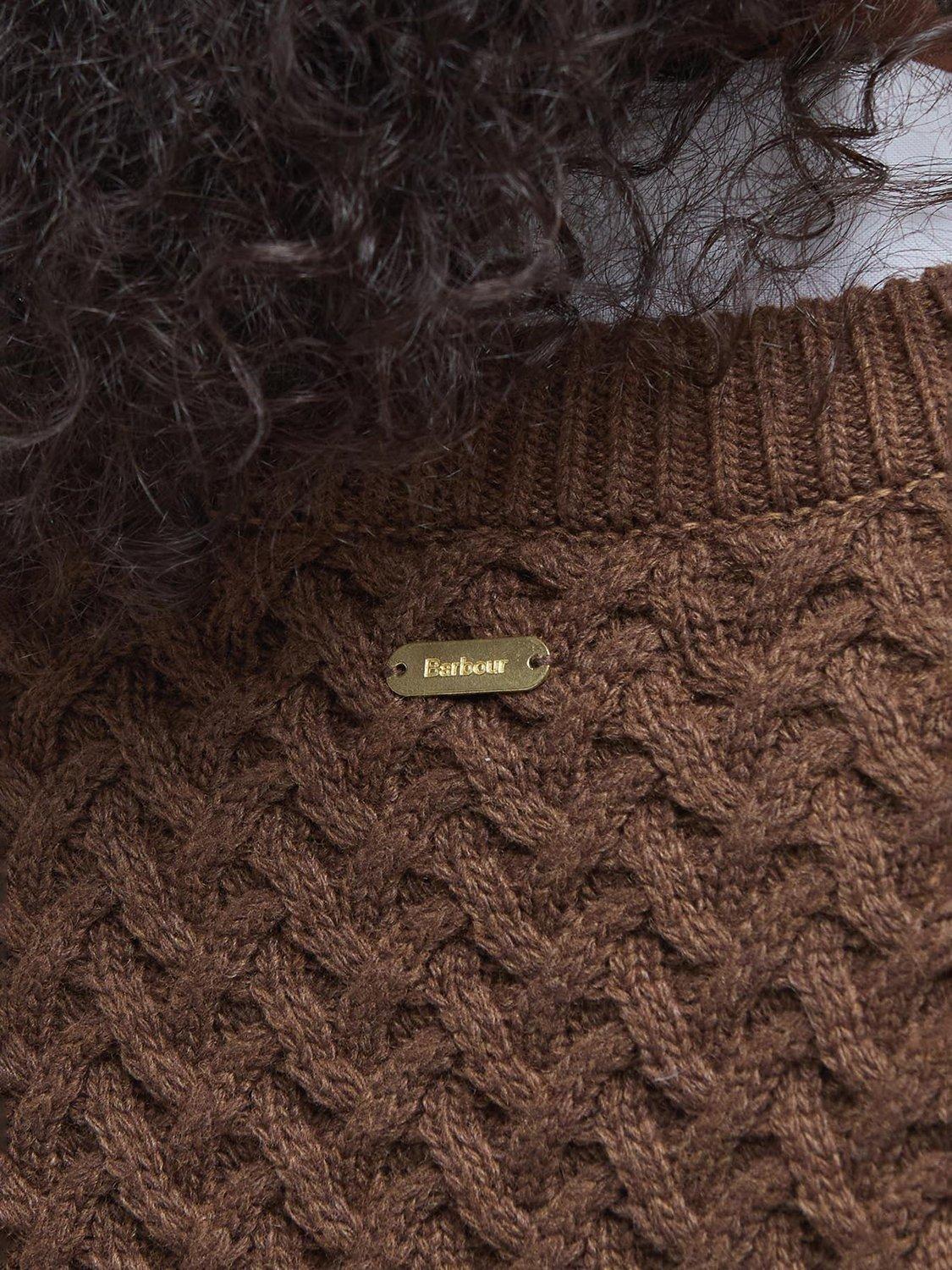 Product image 6 of 6, which shows Barbour Esther Wool Cashmere Blend Cable Knit Jumper, Multi, 10