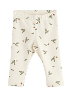 Lindex Baby Pine Twigs Leggings, Light Beige, Light Beige