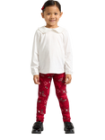 Lindex Kids' Festive Print Leggings, Dark Dusty Red