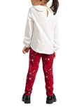 Lindex Kids' Festive Print Leggings, Dark Dusty Red