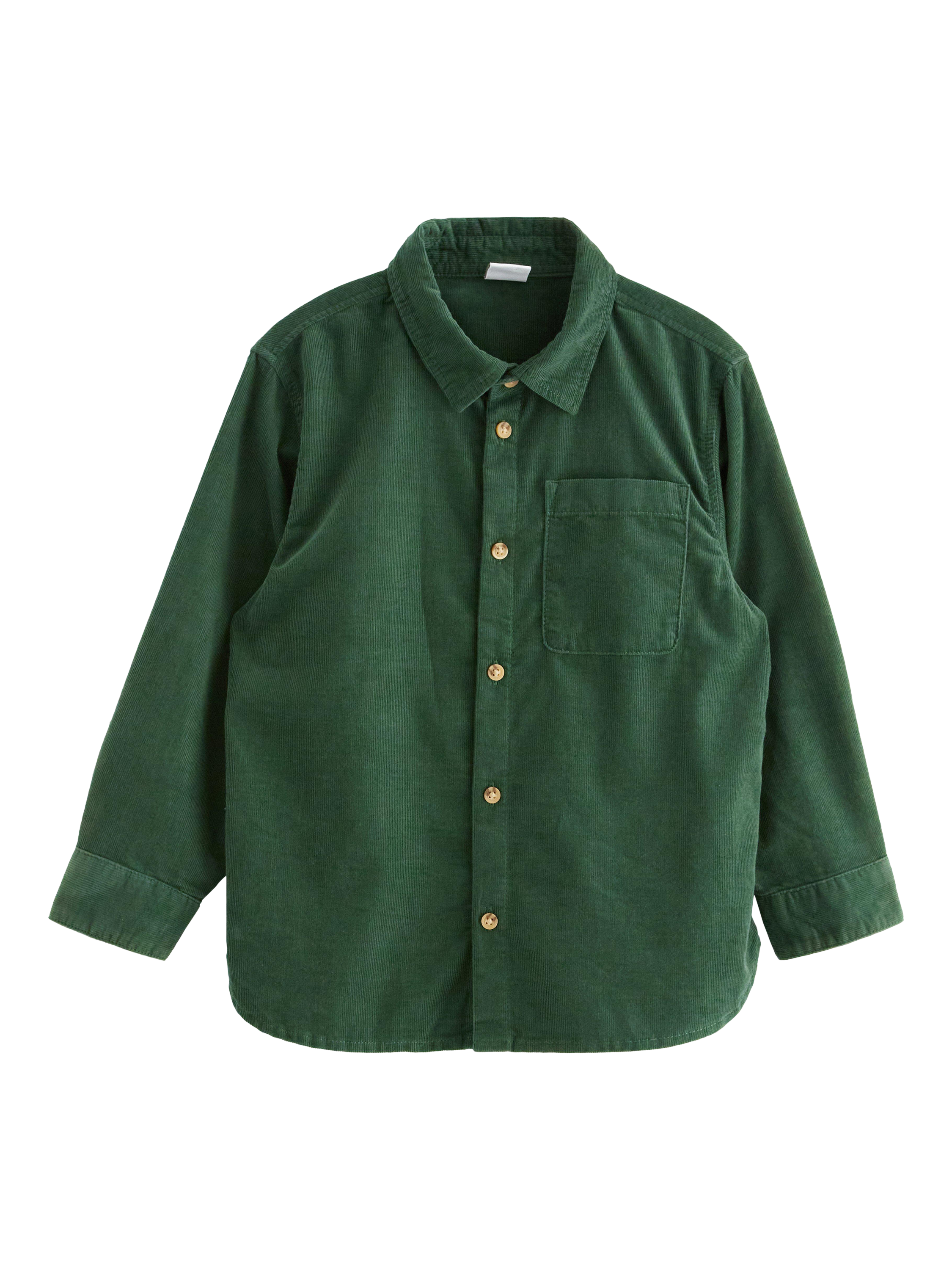 Product image 1 of 3, which shows Lindex Kids' Cotton Cord Shirt, Dark Dusty Green, 3-4 years