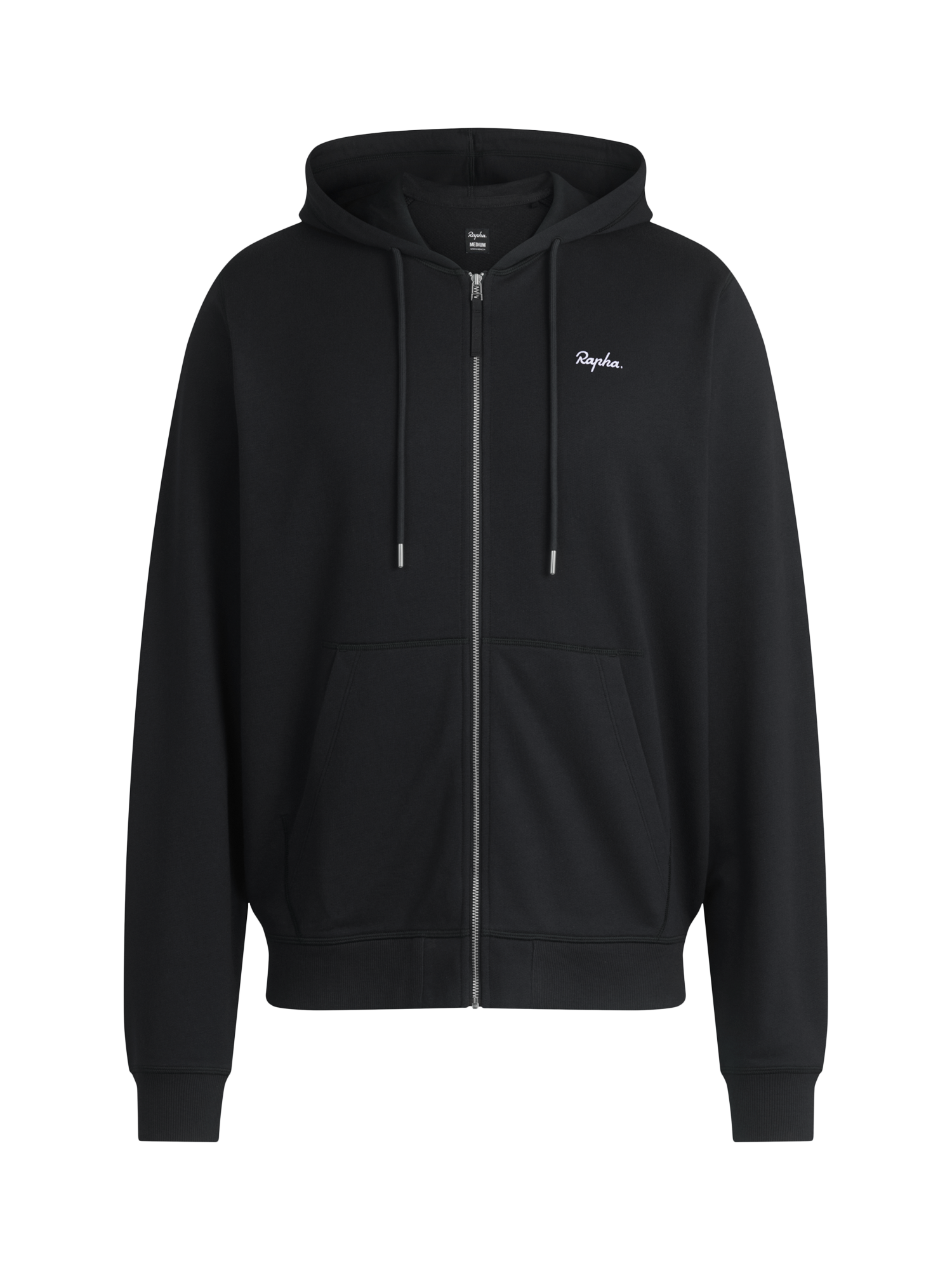 Product image 1 of 2, which shows Rapha Men's Cotton Zip Up Hoodie, Black/Grey, S