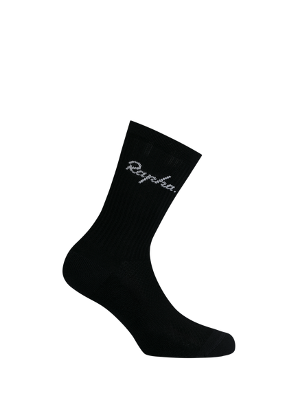 Rapha Men's Cotton Crew Socks, Black/White