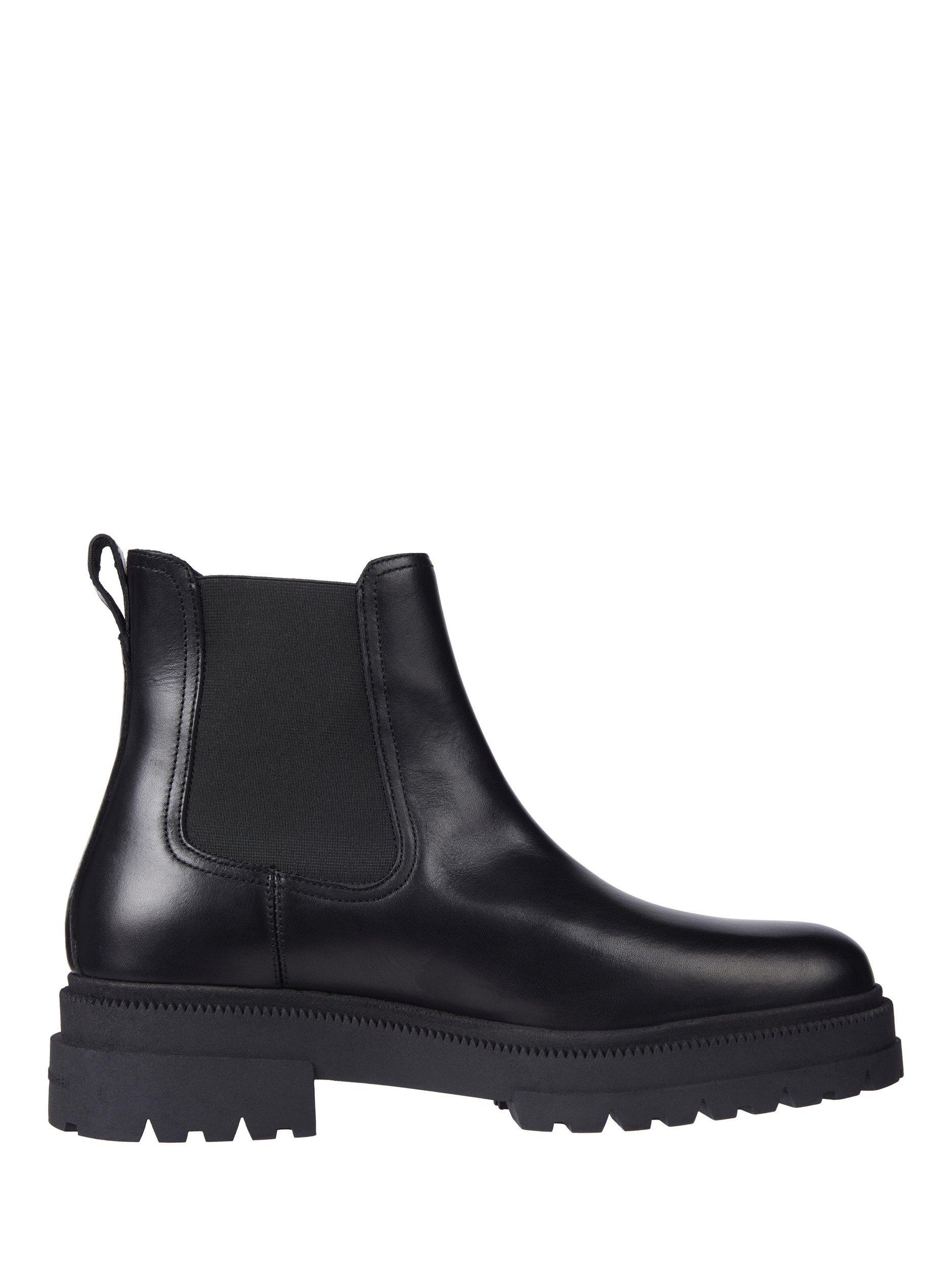 Tommy Hilfiger Leather Chunky Chelsea Boots Black