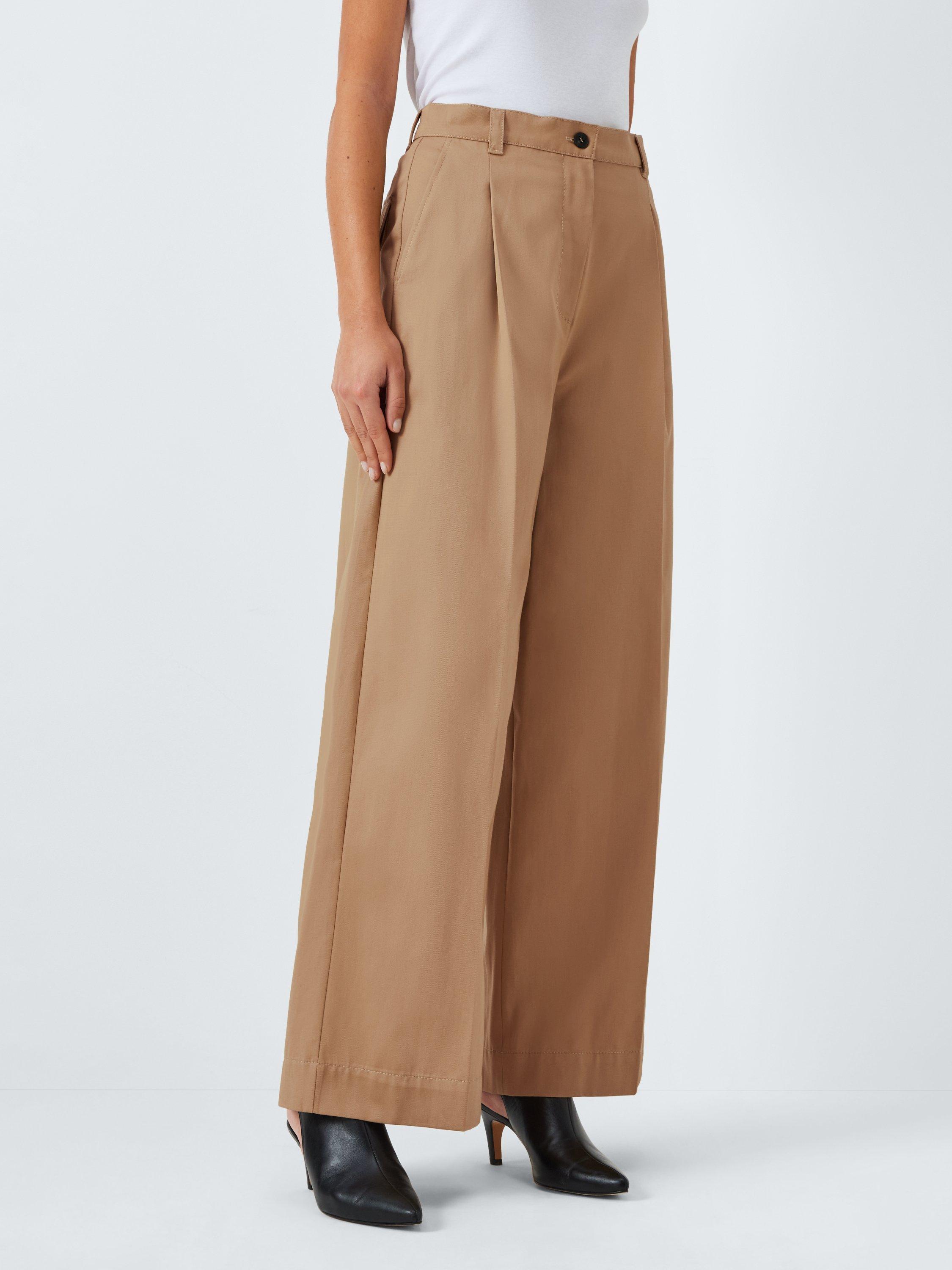 Weekend MaxMara Nebbie Wide Leg Cotton Trousers, Beige