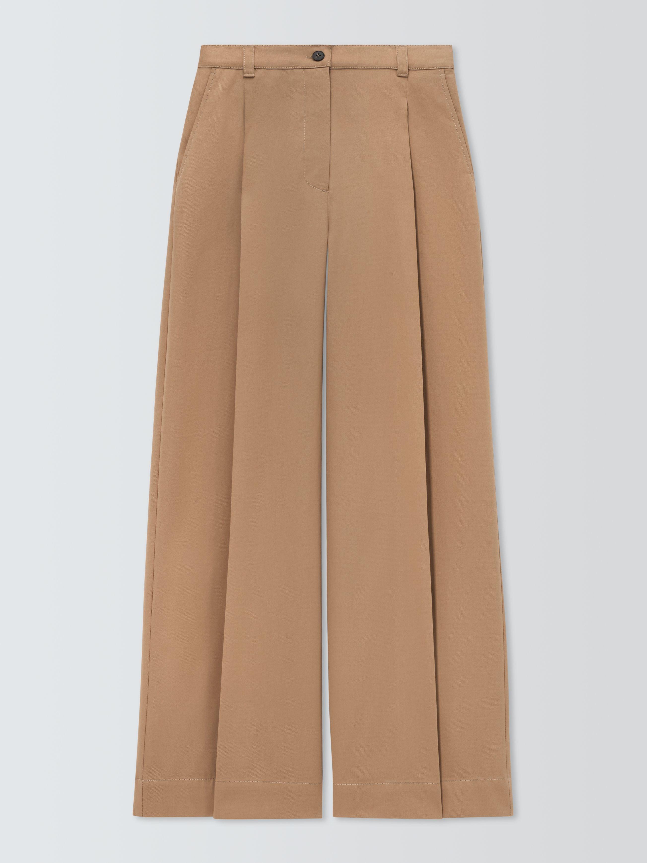 Product image 4 of 6, which shows Weekend MaxMara Nebbie Wide Leg Cotton Trousers, Beige, 14