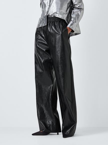 Weekend MaxMara Plutone Faux Leather Trousers, Black, Black