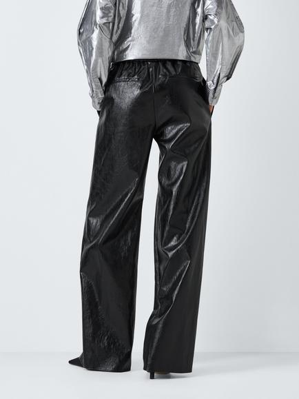 Weekend MaxMara Plutone Faux Leather Trousers, Black - view 2, Black