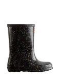 Hunter Kids' First Classic Giant Glitter Wellington Boots, Black