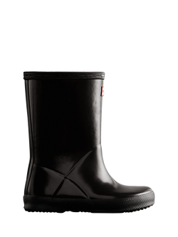 Hunter Kids' First Classic Gloss Wellington Boots, Black, Black