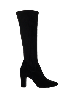 Dune London Simple Block Heel Knee High Boots, Black, Black