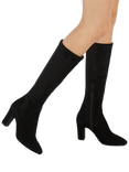 Dune Simple Block Heel Knee High Boots, Black