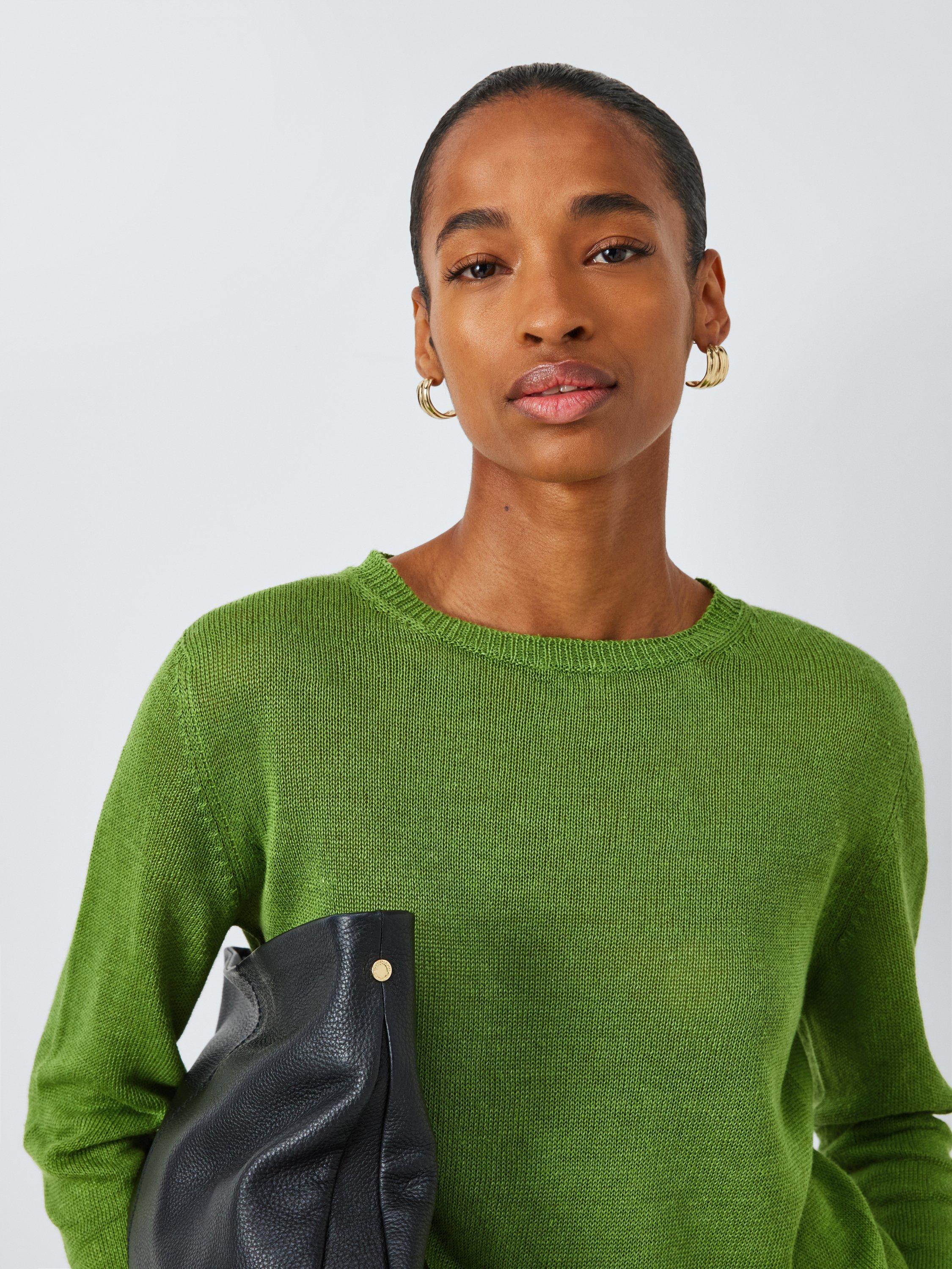 Product image 5 of 6, which shows Weekend MaxMara Atzeco Pure Linen Jumper, Green, S