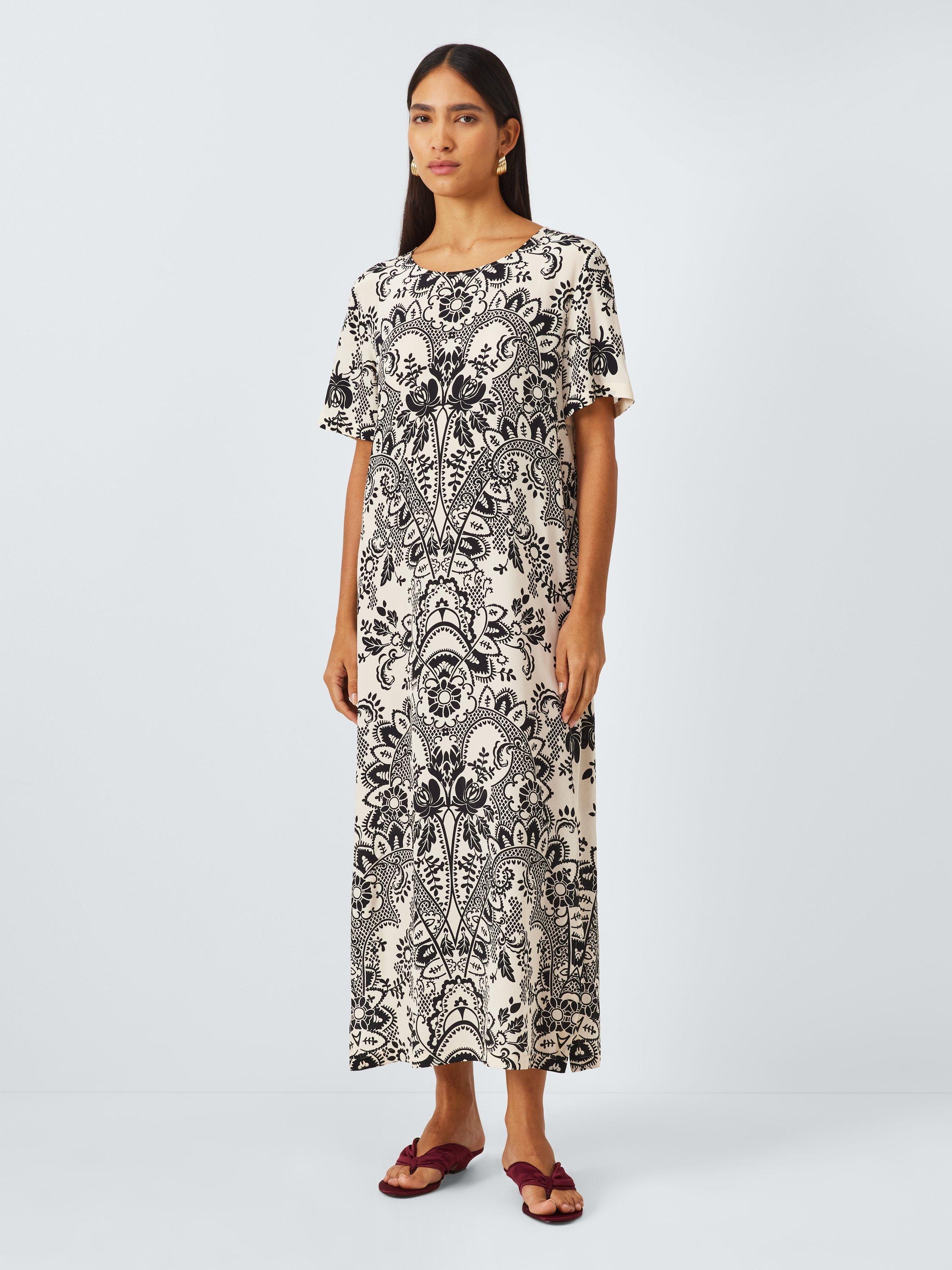 Weekend MaxMara Vela Abstract Pure Silk Dress, Ivory