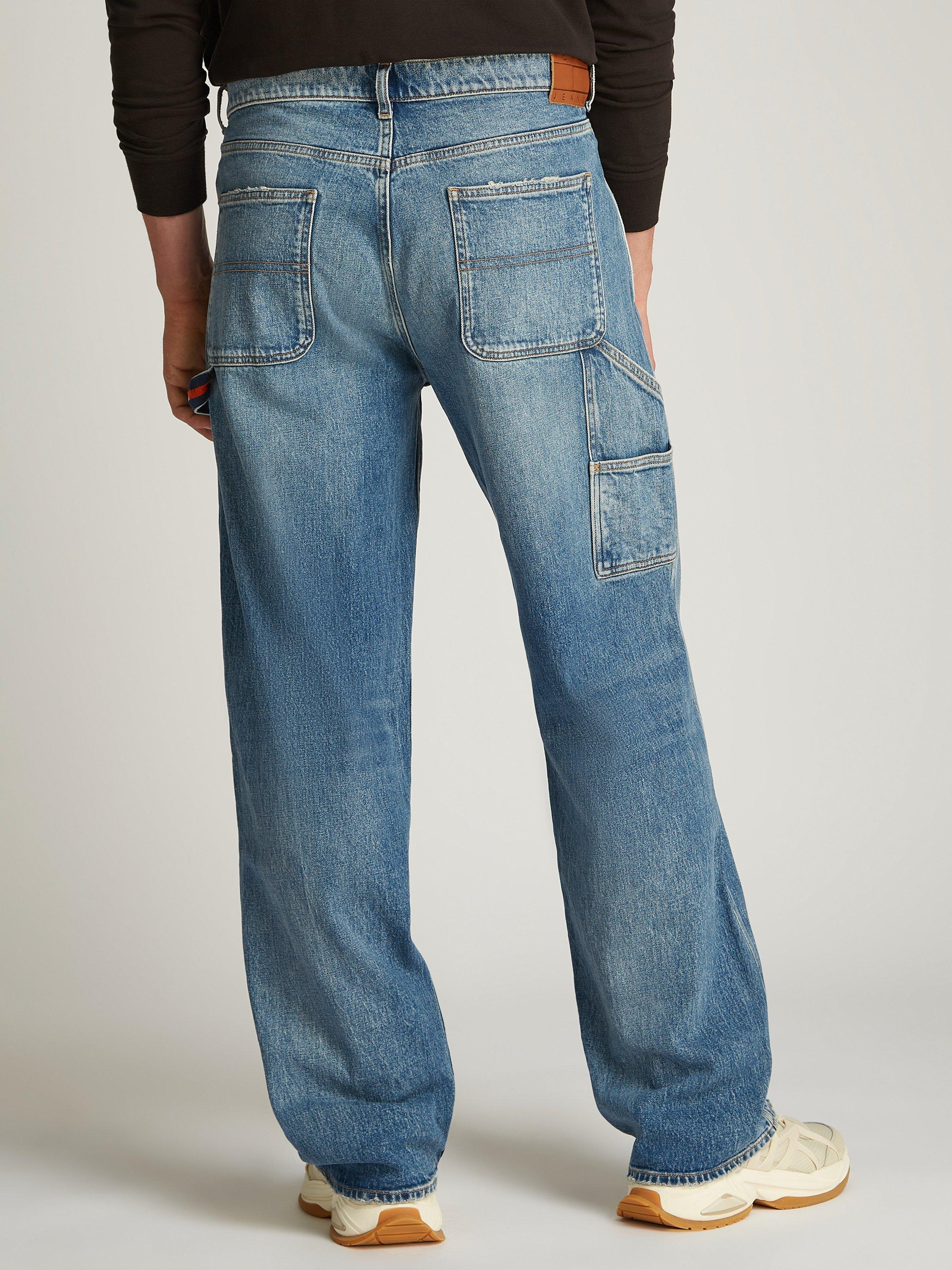 Product image 2 of 7, which shows Tommy Hilfiger Straight Leg Loose Fit Jeans, Denim Medium, 34S