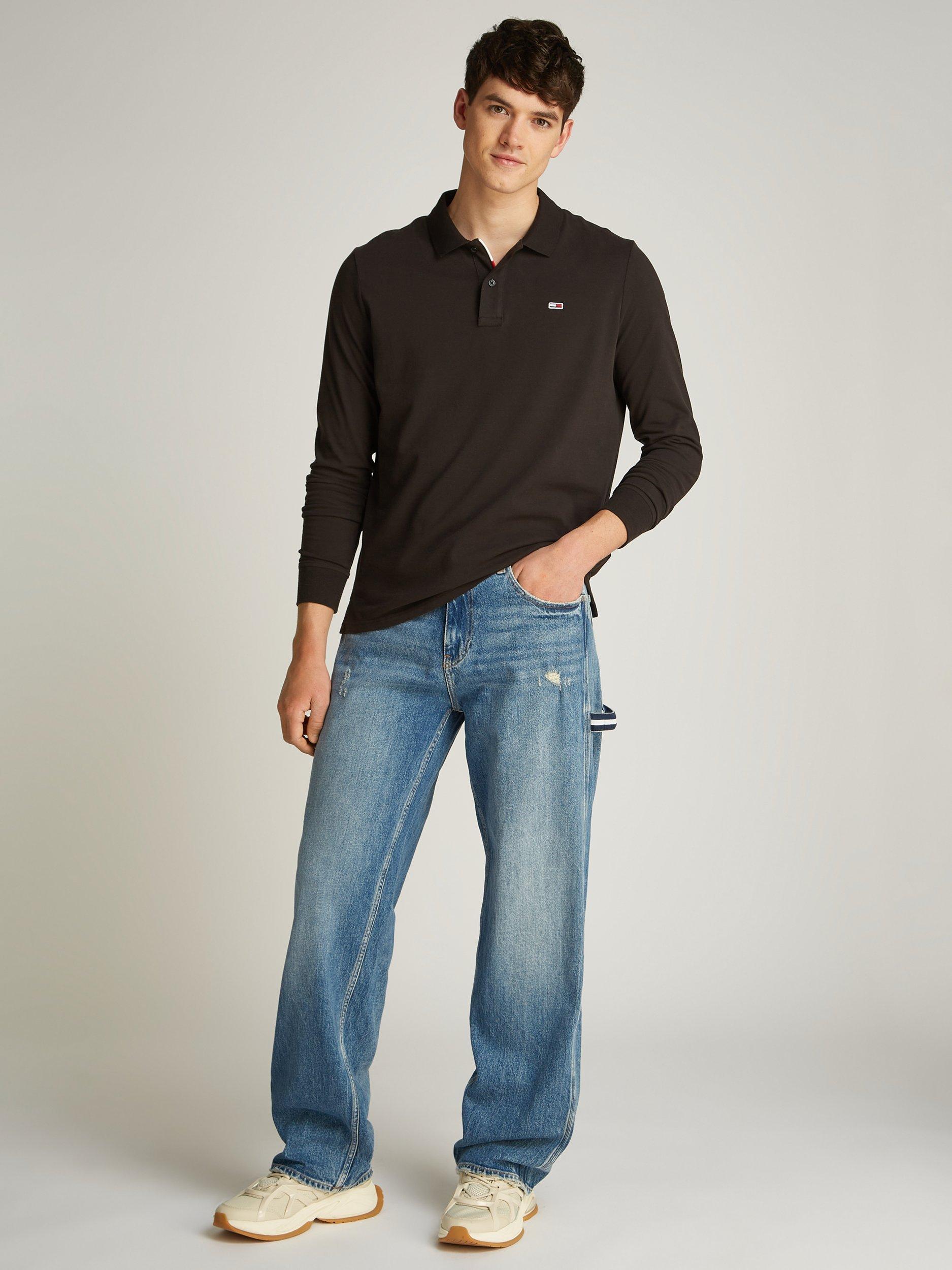 Product image 3 of 7, which shows Tommy Hilfiger Straight Leg Loose Fit Jeans, Denim Medium, 34S