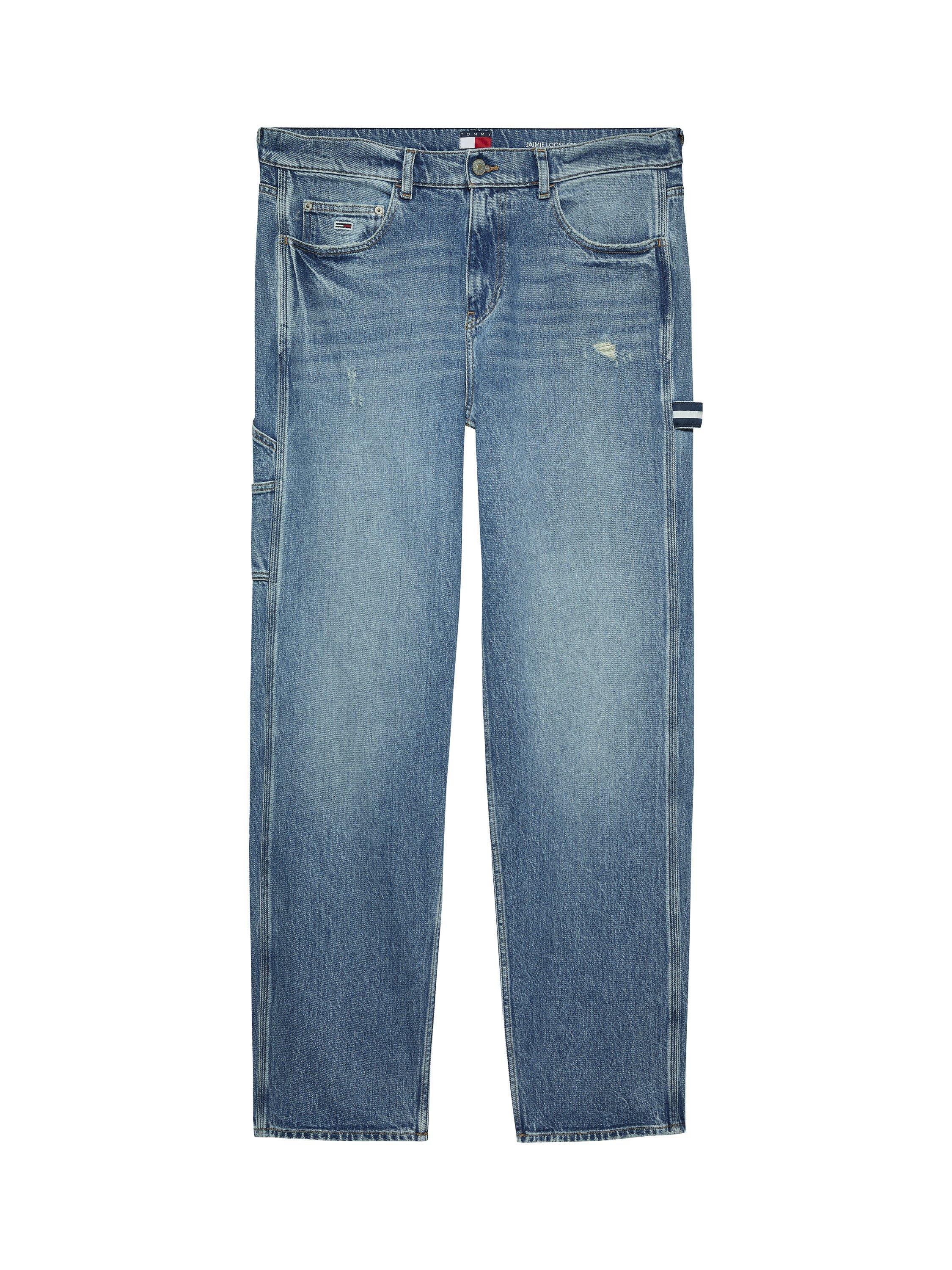 Product image 5 of 7, which shows Tommy Hilfiger Straight Leg Loose Fit Jeans, Denim Medium, 34S