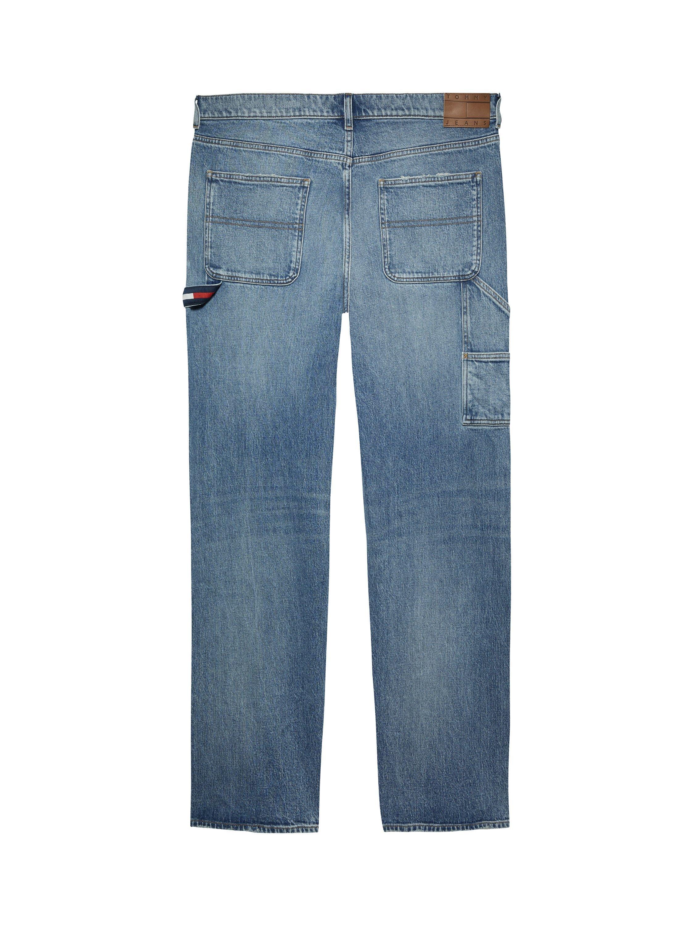 Product image 6 of 7, which shows Tommy Hilfiger Straight Leg Loose Fit Jeans, Denim Medium, 34S