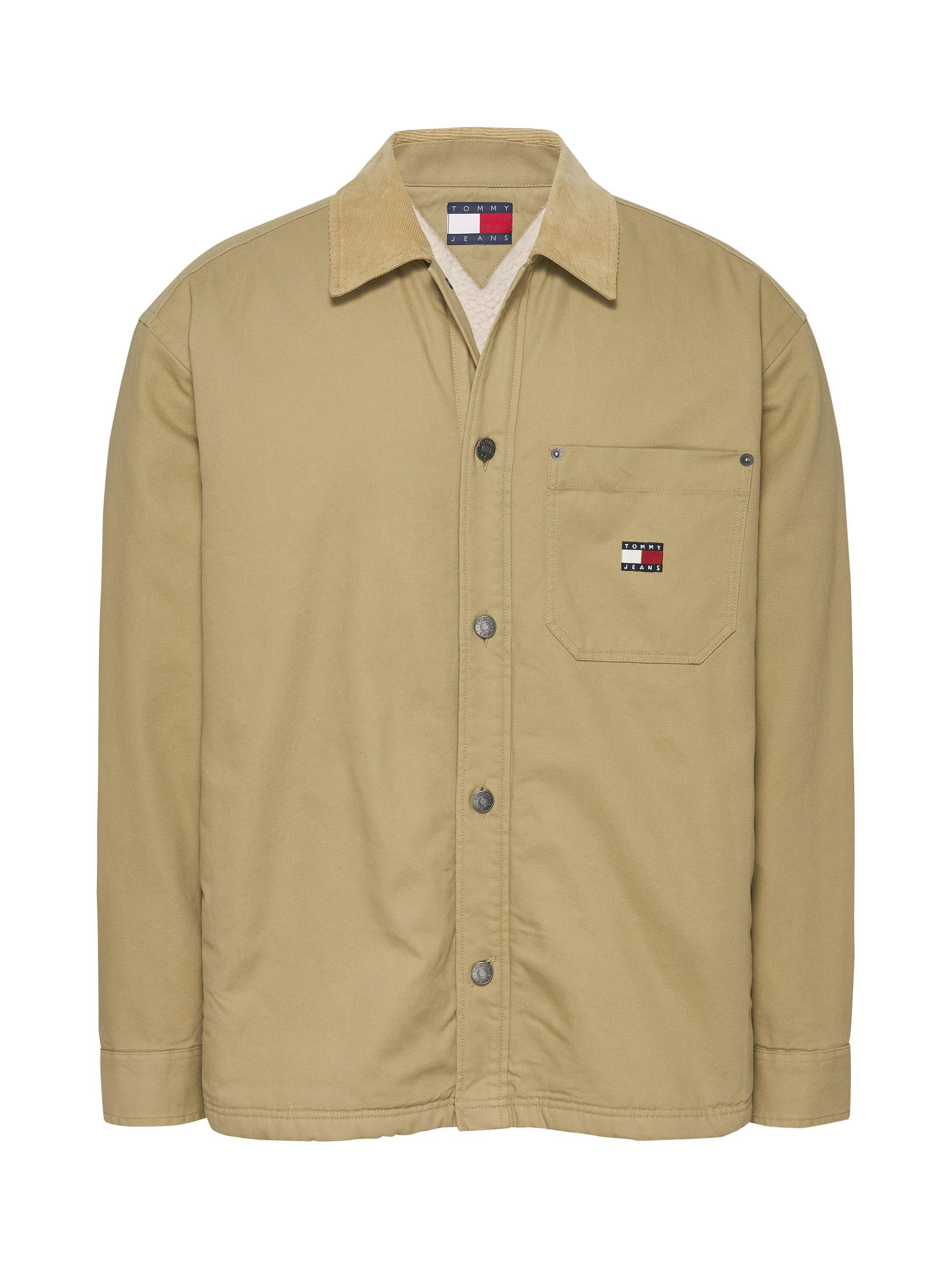 Product image 5 of 7, which shows Tommy Jeans Cotton Corduroy Loose Fit Overshirt, Relic Tan, L