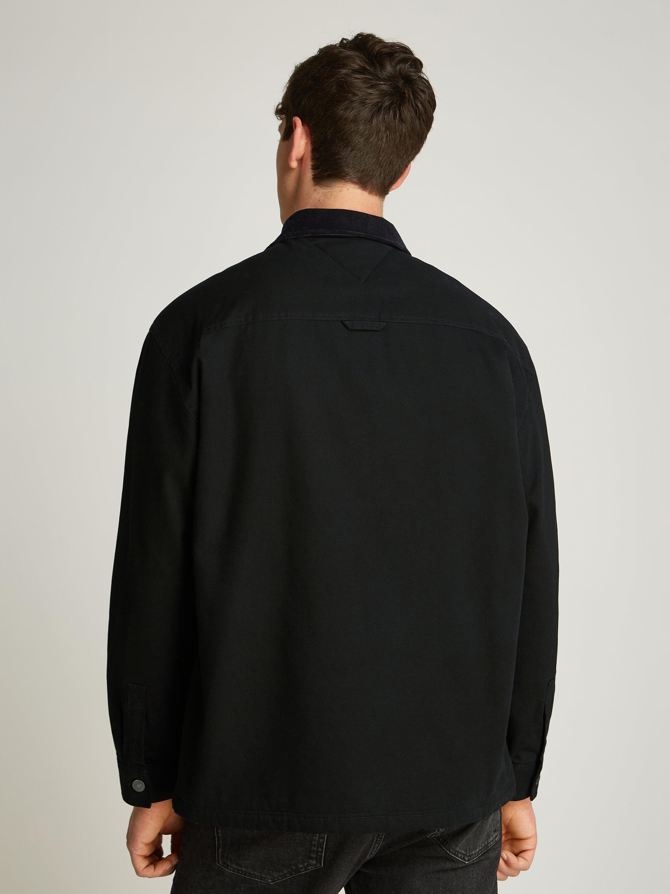 Product image 2 of 7, which shows Tommy Jeans Cotton Corduroy Loose Fit Overshirt, Black, L