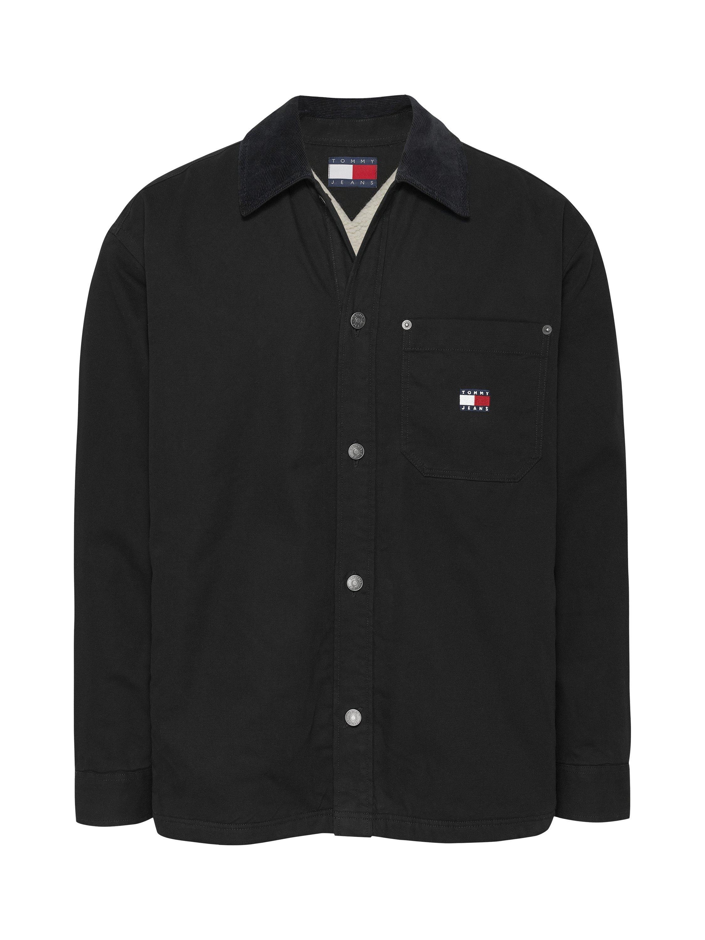 Product image 5 of 7, which shows Tommy Jeans Cotton Corduroy Loose Fit Overshirt, Black, L