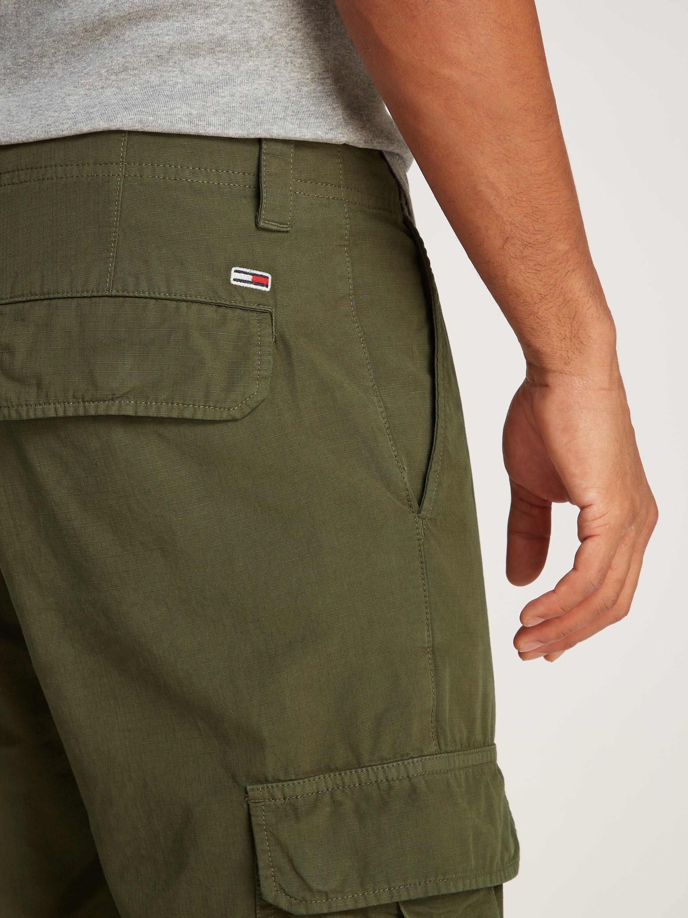 Product image 2 of 6, which shows Tommy Jeans Cargo Trousers, Fatigue Green, 30R