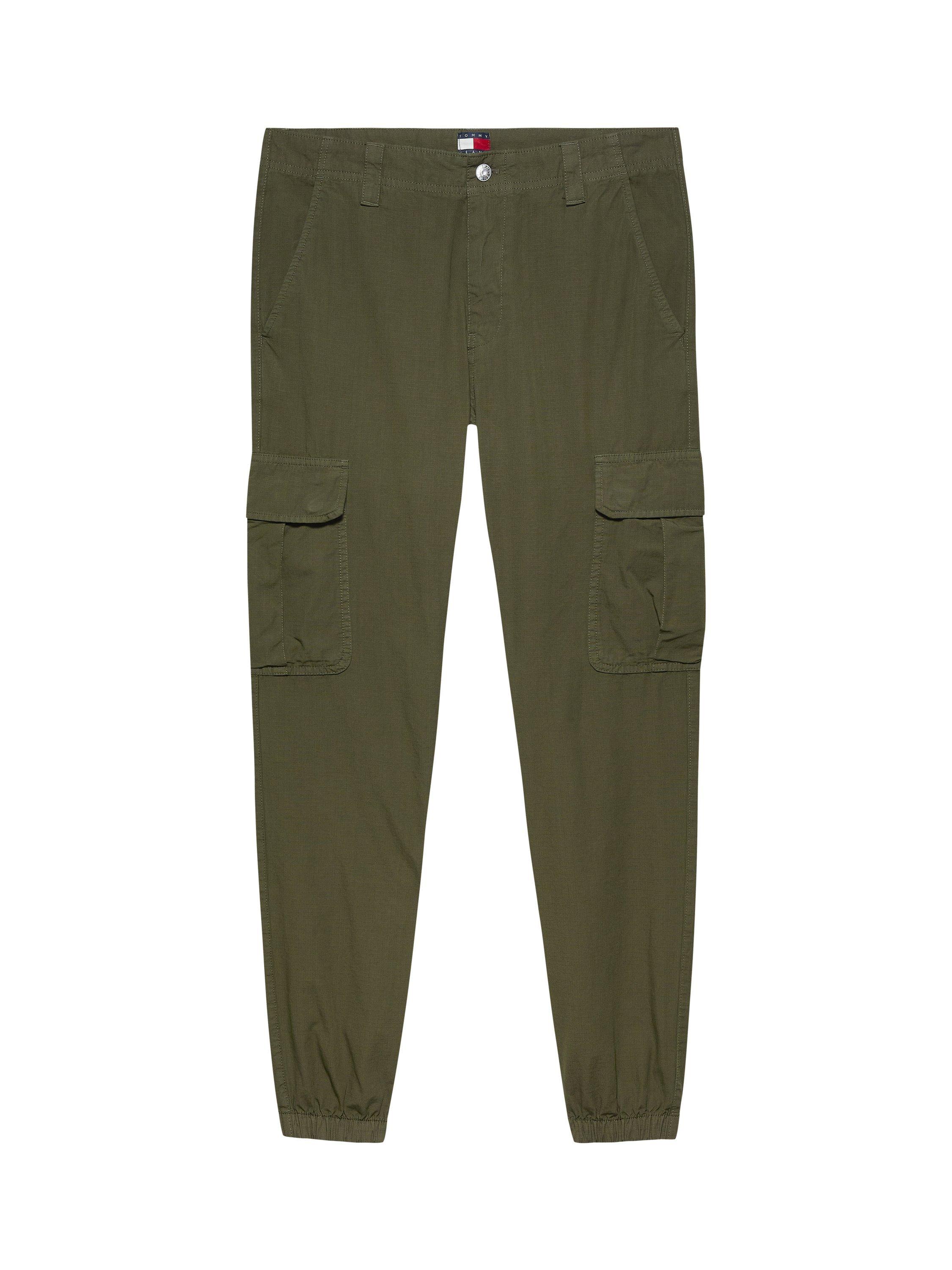 Product image 4 of 6, which shows Tommy Jeans Cargo Trousers, Fatigue Green, 30R