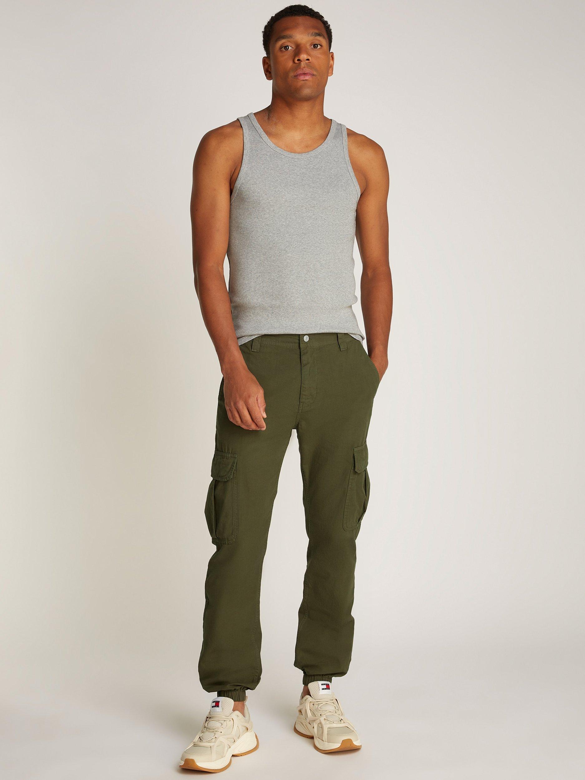 Product image 6 of 6, which shows Tommy Jeans Cargo Trousers, Fatigue Green, 30R