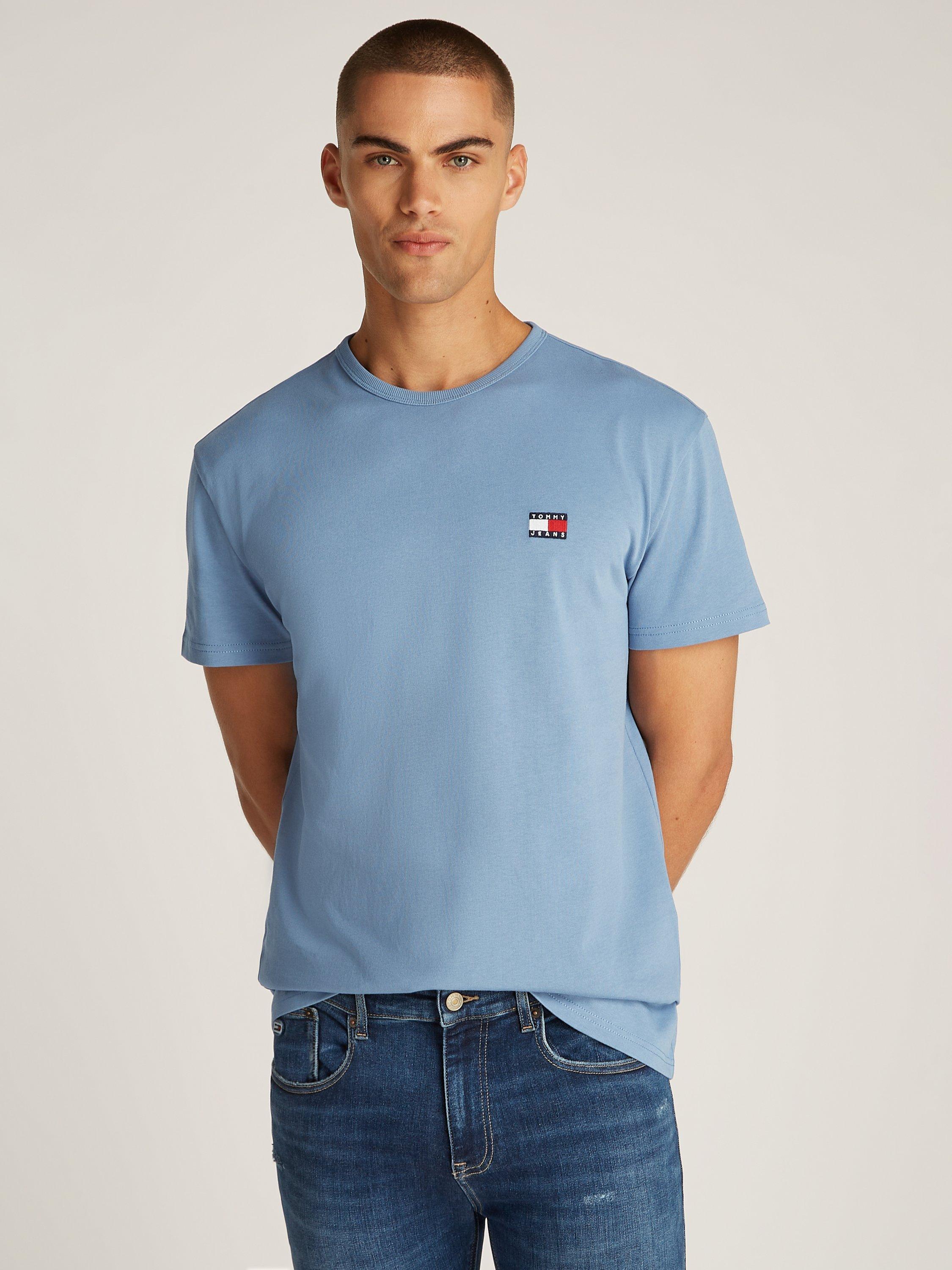 Product image 1 of 7, which shows Tommy Hilfiger Cotton Regular Fit T-Shirt, Colorado Blue, XS