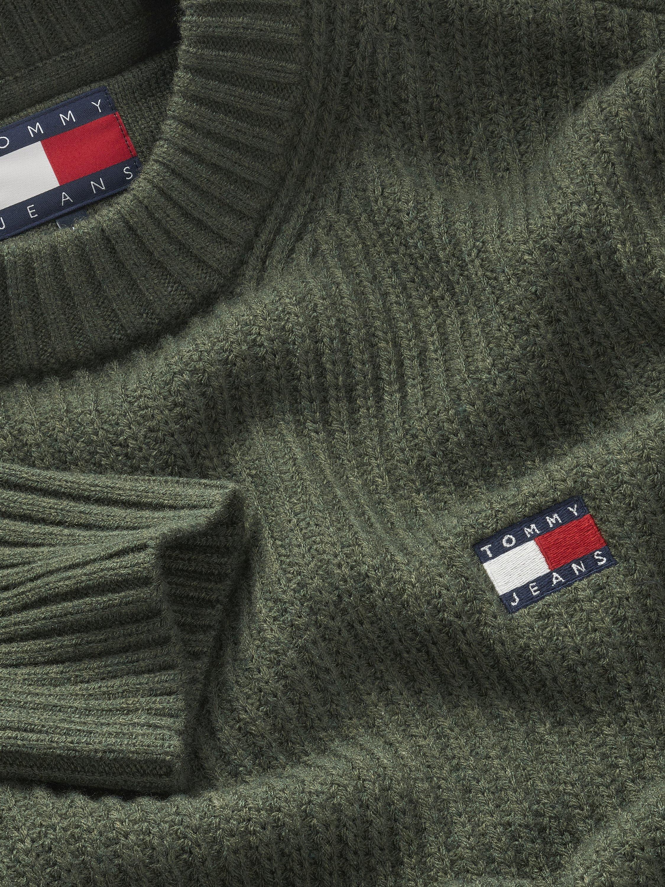 Product image 3 of 3, which shows Tommy Jeans Crewneck Sweater, Fatigue Green, S