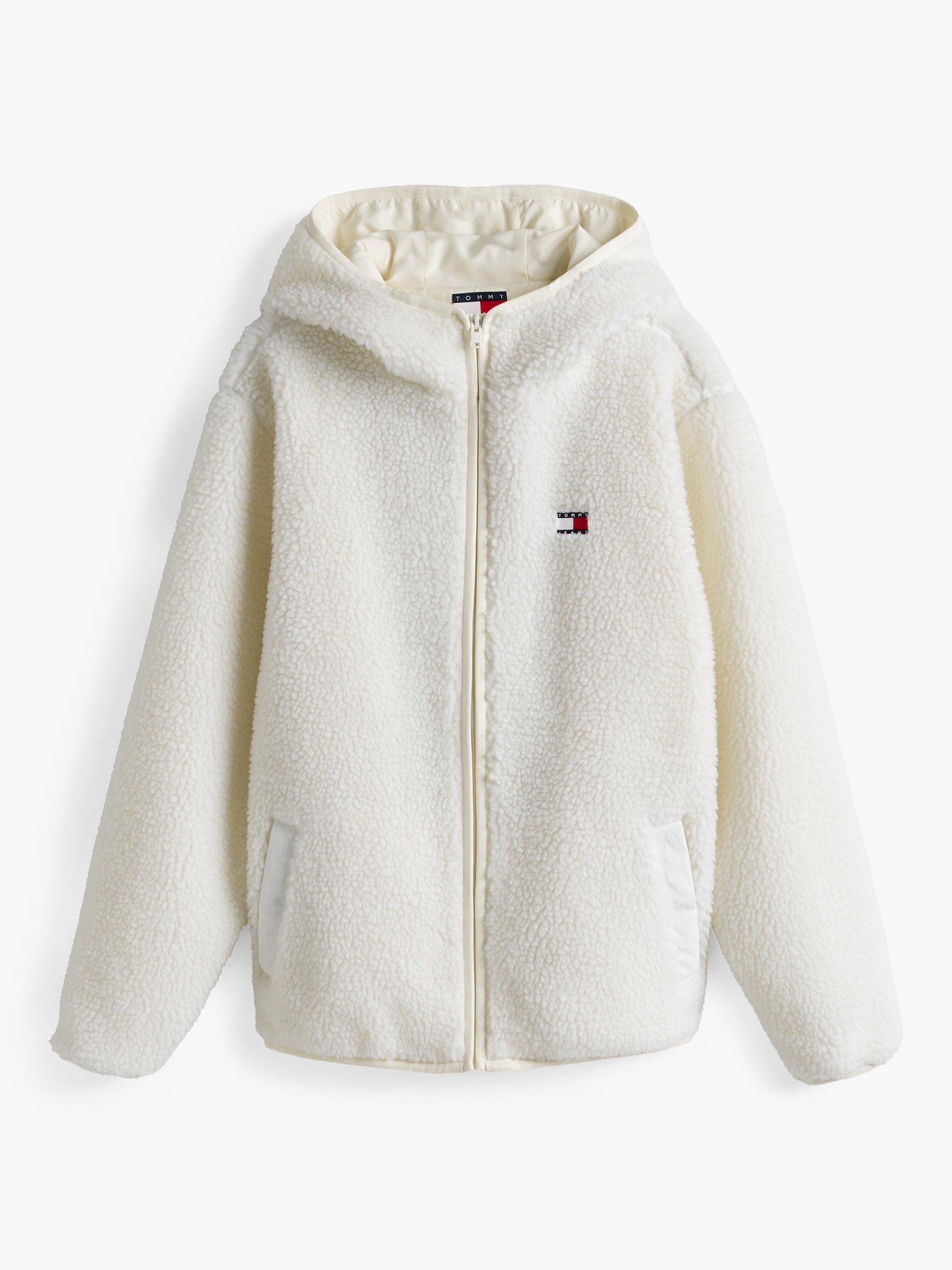 Product image 4 of 5, which shows Tommy Jeans Teddy Zip-Through Hoodie, Ancient White, L