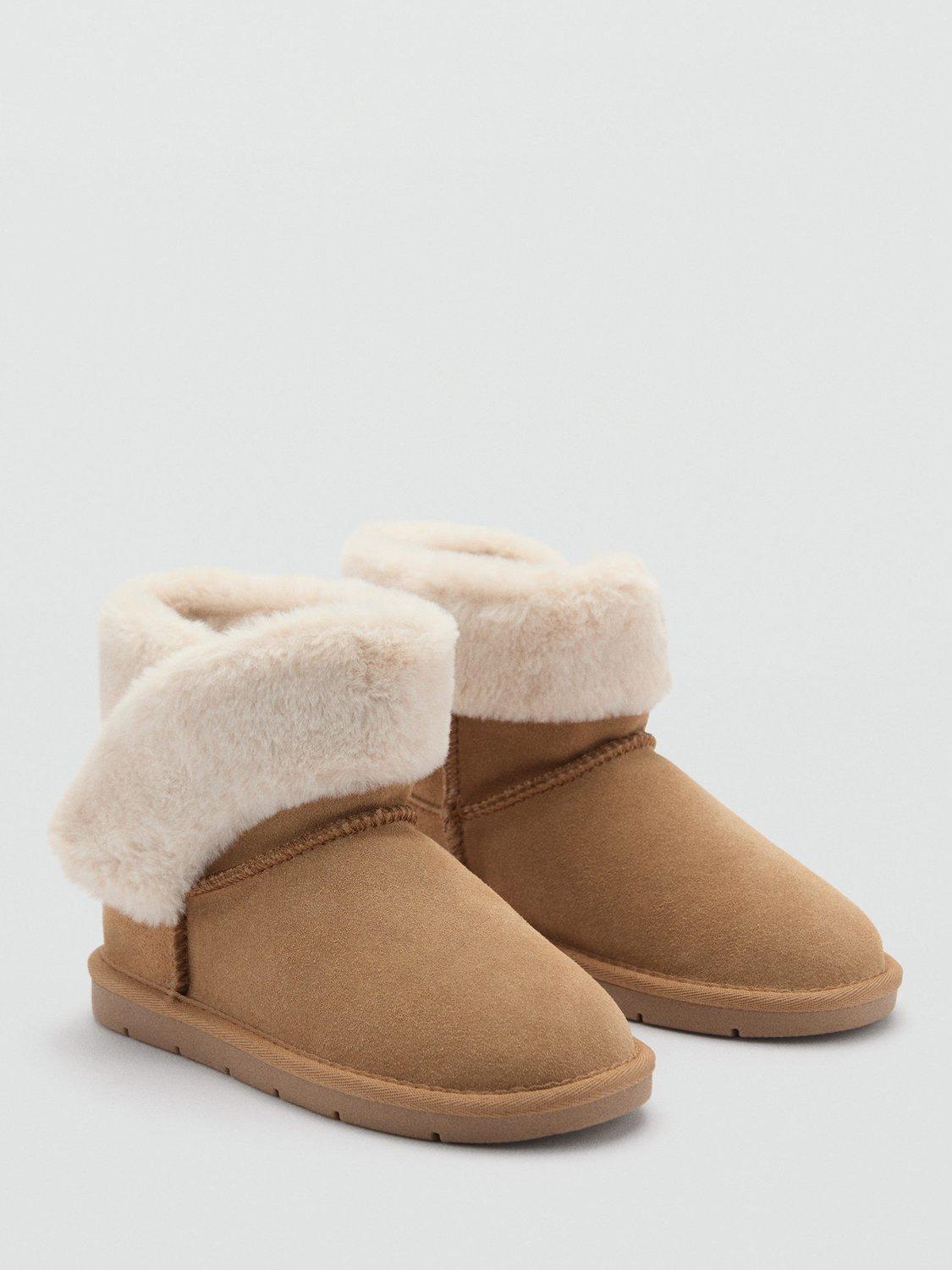 Product image 2 of 4, which shows Mango KIds' Anna Suede Ankle Boots, Light Beige, 1