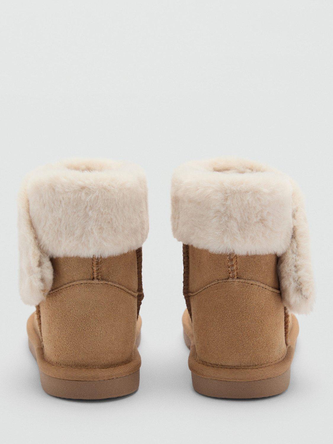 Product image 4 of 4, which shows Mango KIds' Anna Suede Ankle Boots, Light Beige, 1