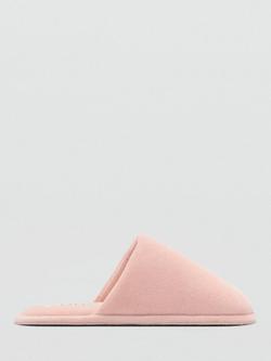 Mango Kids' Open Back Cosy Slippers, Pastel Pink, Pastel Pink