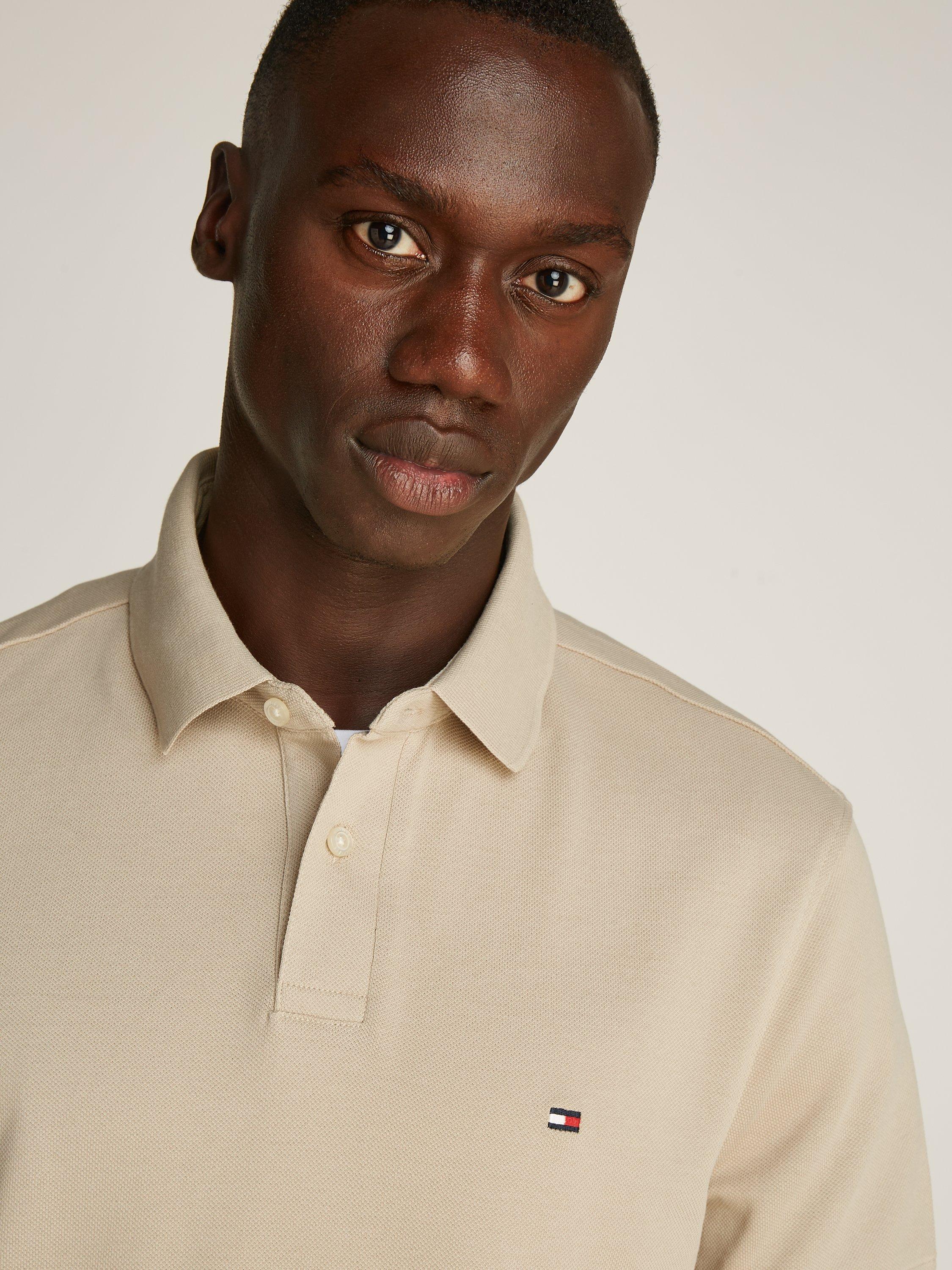 Product image 3 of 6, which shows Tommy Hilfiger 1985 Cotton Blend Regular Fit Polo Shirt, Sandalwood, L